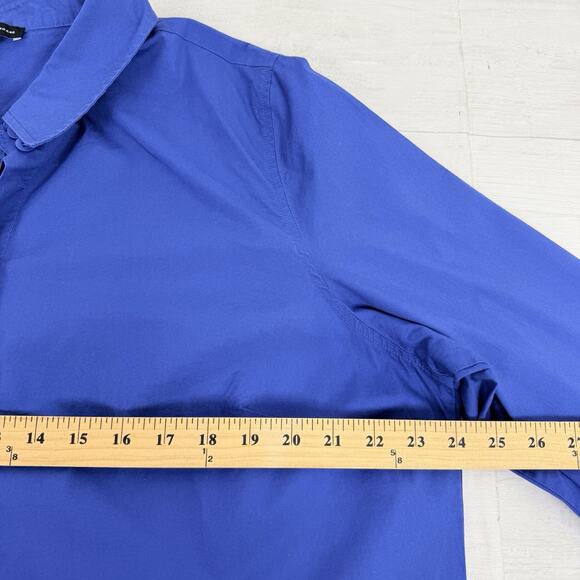 Universal Standard Cotton Poplin Shirt Dress M 18-20 Long Sleeves Blue Preppy - Picture 12 of 15